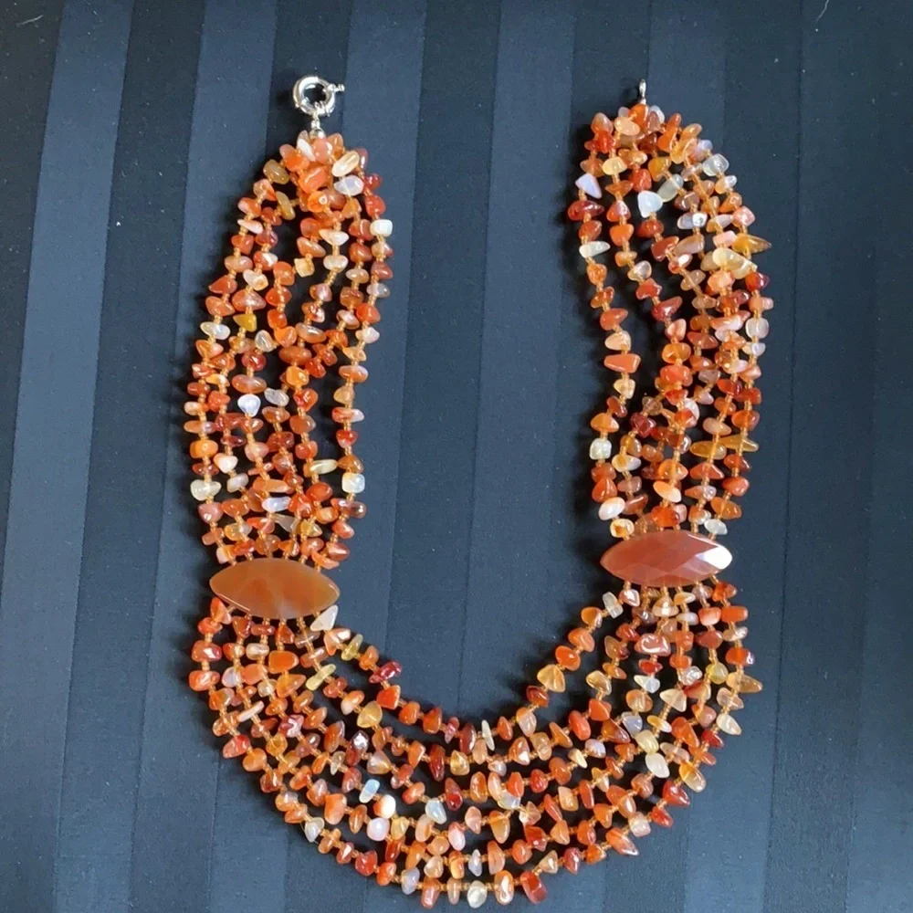 Baltic Amber Multi-Colored Necklace (or) Carnelian Agate - Picture 6 of 15